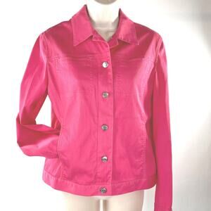 Jones New York Signature Womens M Jacket Small Corduroy Pinkish Coral